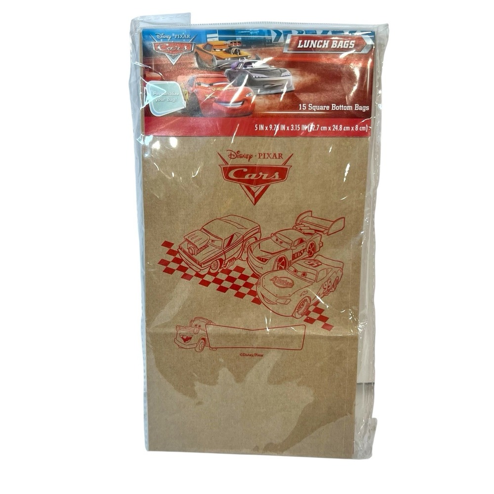 Disney Pixar Cars Paper Lunch Bags 15 Total Birthday Party Favor‎ Goody Bags NEW